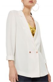 Topshop Ava Double Breasted Jacket in White at Nordstrom